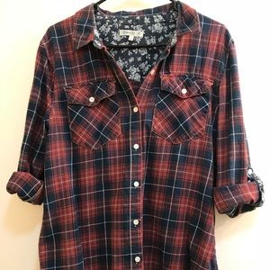 Love Fire Plaid Button Down Shirt